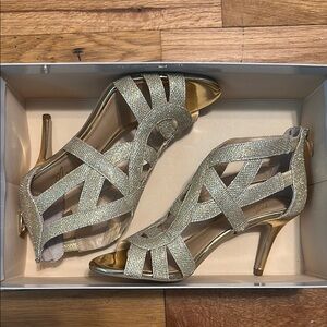 Elegant Gold Strappy Heels